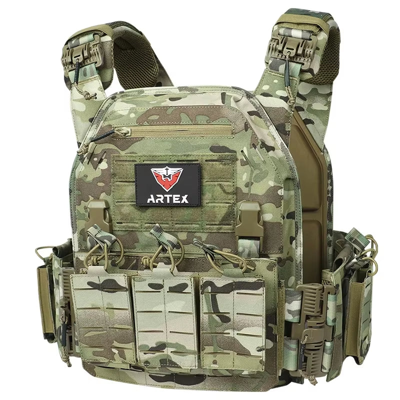 Ranger Green Plate Carrier Tactical Vest with Quick Release Security Molle Chaleco Tactico Bandolier Hunting Vest Tactical Gear