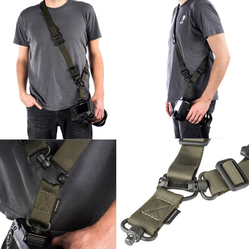 Tactical Adjustable MS4 Quick Detach QD Metal Swivel 2 Point Multi Mission Rifle Sling Quick Release Single Point Rifle Sling