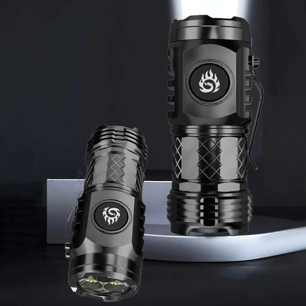 High Power LED Flashlight Torch 20W Ultra Powerful LED Flashlight 18350 Battery Portable Outdoor Flashlight for Hiking Exploring