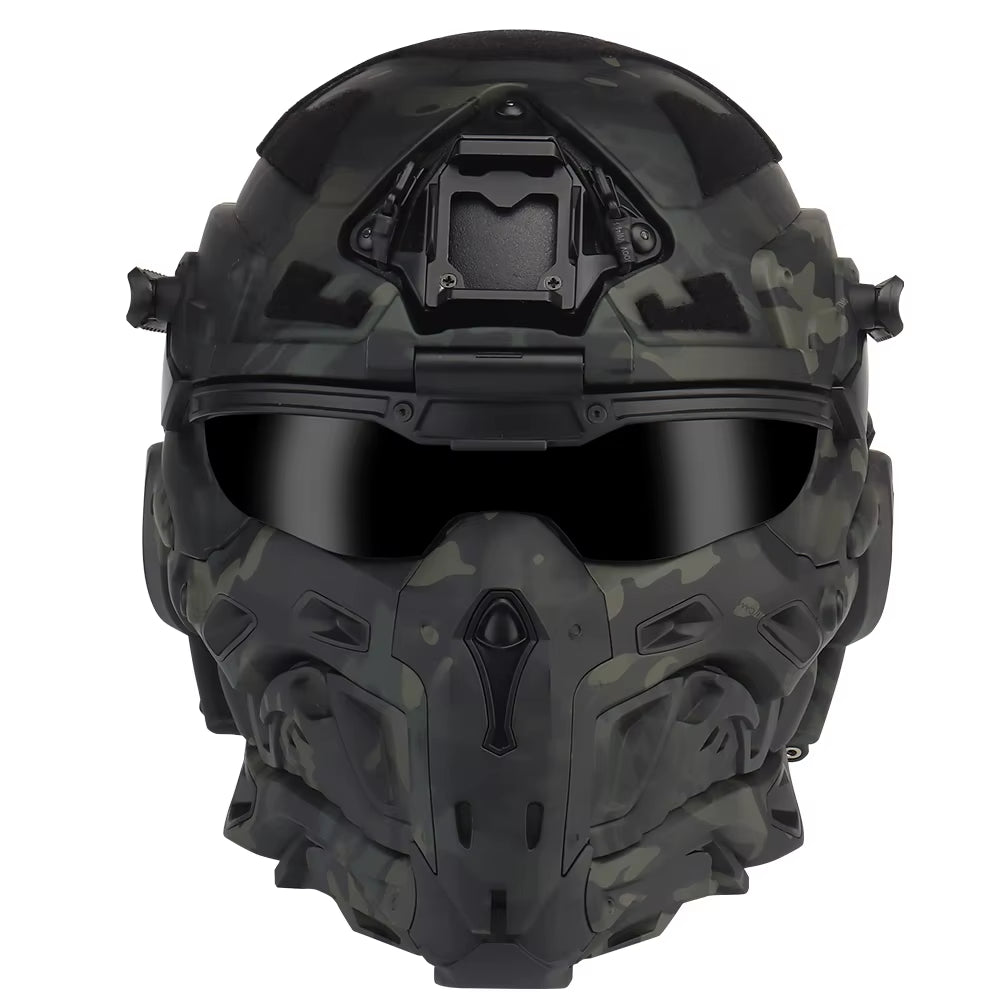 W-Ronin Assault Tactical Helmet and Tactical Mask Modular Design Built-In Headset Anti-Fog Fan Helmet Airsoft Hunting Equipment