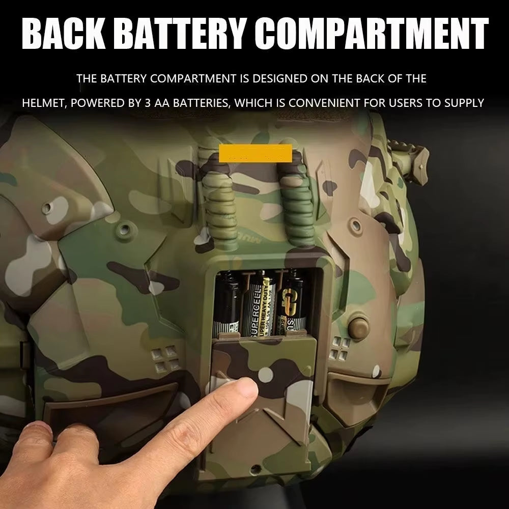 W-Ronin Assault Tactical Helmet and Tactical Mask Modular Design Built-In Headset Anti-Fog Fan Helmet Airsoft Hunting Equipment