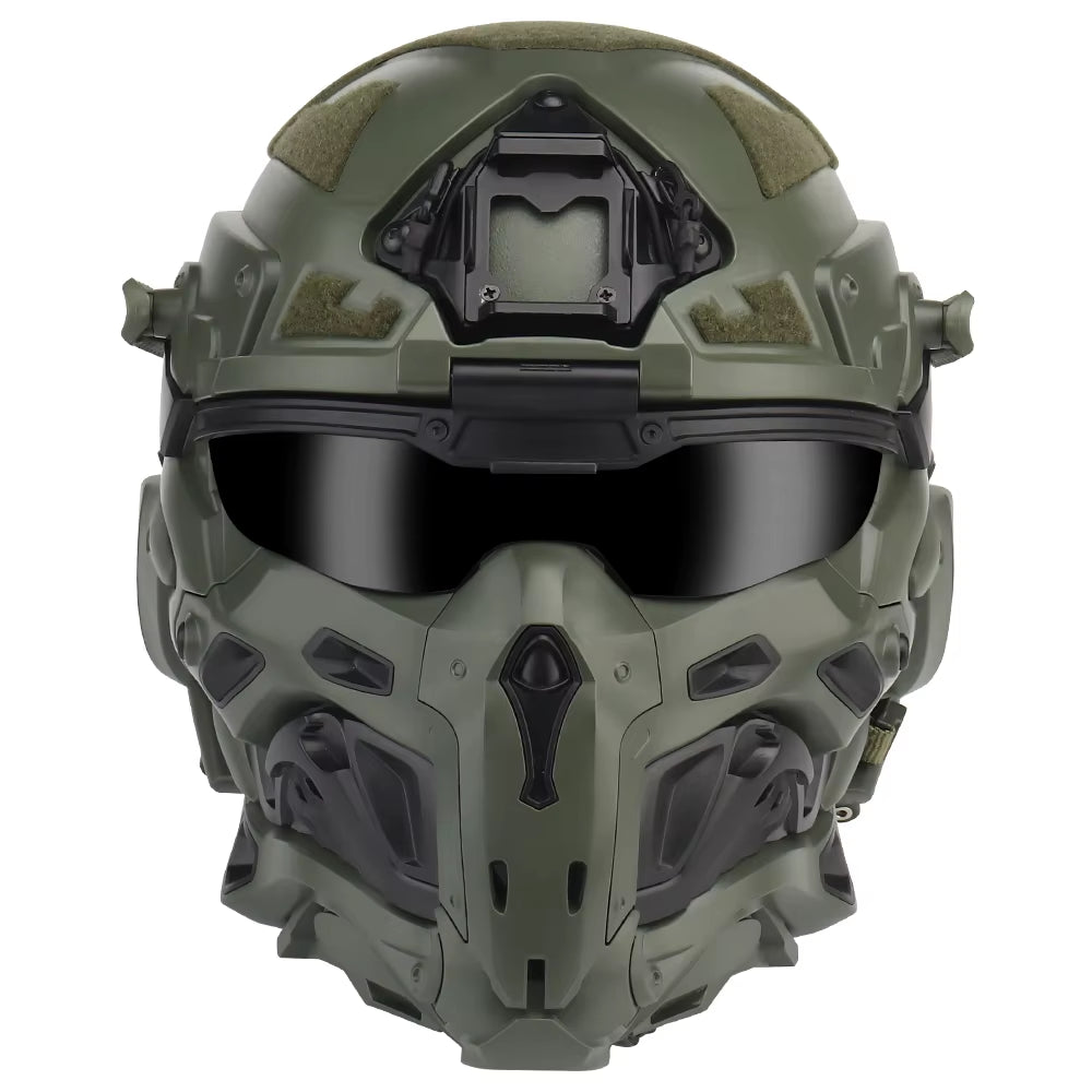 W-Ronin Assault Tactical Helmet and Tactical Mask Modular Design Built-In Headset Anti-Fog Fan Helmet Airsoft Hunting Equipment
