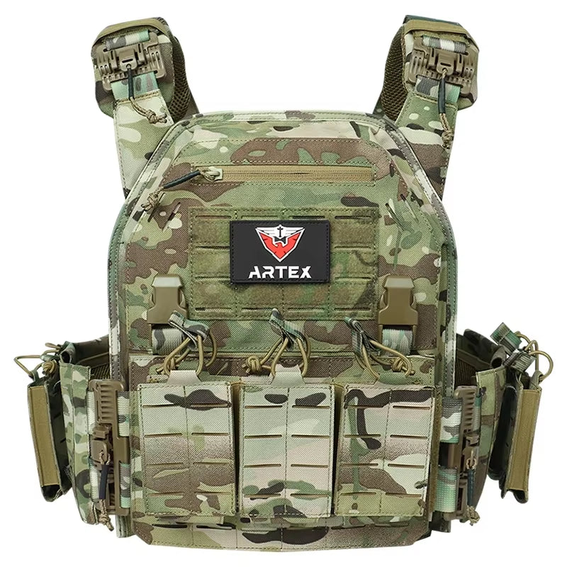 Ranger Green Plate Carrier Tactical Vest with Quick Release Security Molle Chaleco Tactico Bandolier Hunting Vest Tactical Gear