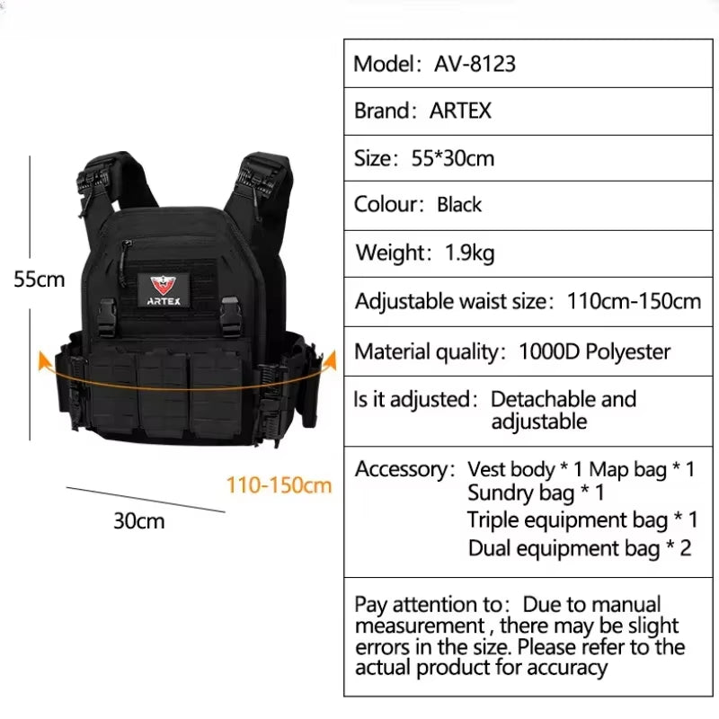 Ranger Green Plate Carrier Tactical Vest with Quick Release Security Molle Chaleco Tactico Bandolier Hunting Vest Tactical Gear