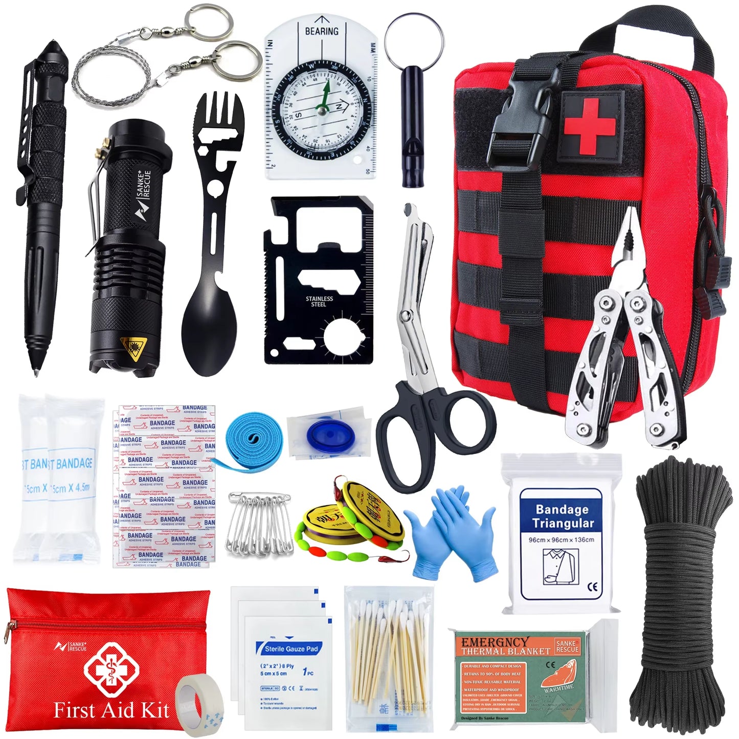 Survival First Aid Kit Survival Full Set Molle Outdoor Gear Emergency Kits Trauma Bag Camping Hiking IFAK Adventures Bag