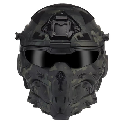 W-Ronin Assault Tactical Helmet and Tactical Mask Modular Design Built-In Headset Anti-Fog Fan Helmet Airsoft Hunting Equipment