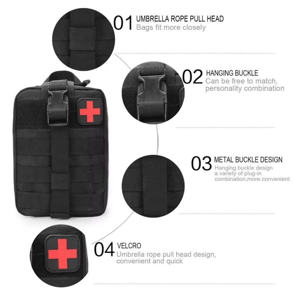 Survival First-Aid Kit Container Travel Oxford Waterproof Tactical Waist Pack Outdoor Climbing Camping Equipment Safe Bag