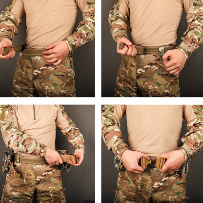 8-In-1 Hunting Tactical Battle Belt with Accessories Tactical Combat Belt Quick Release Rigger Belt Heavy Duty Belts 8 Pcs