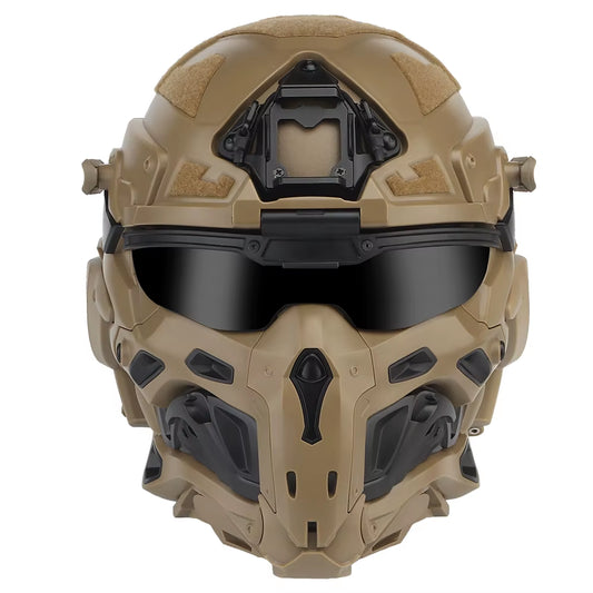W-Ronin Assault Tactical Helmet and Tactical Mask Modular Design Built-In Headset Anti-Fog Fan Helmet Airsoft Hunting Equipment