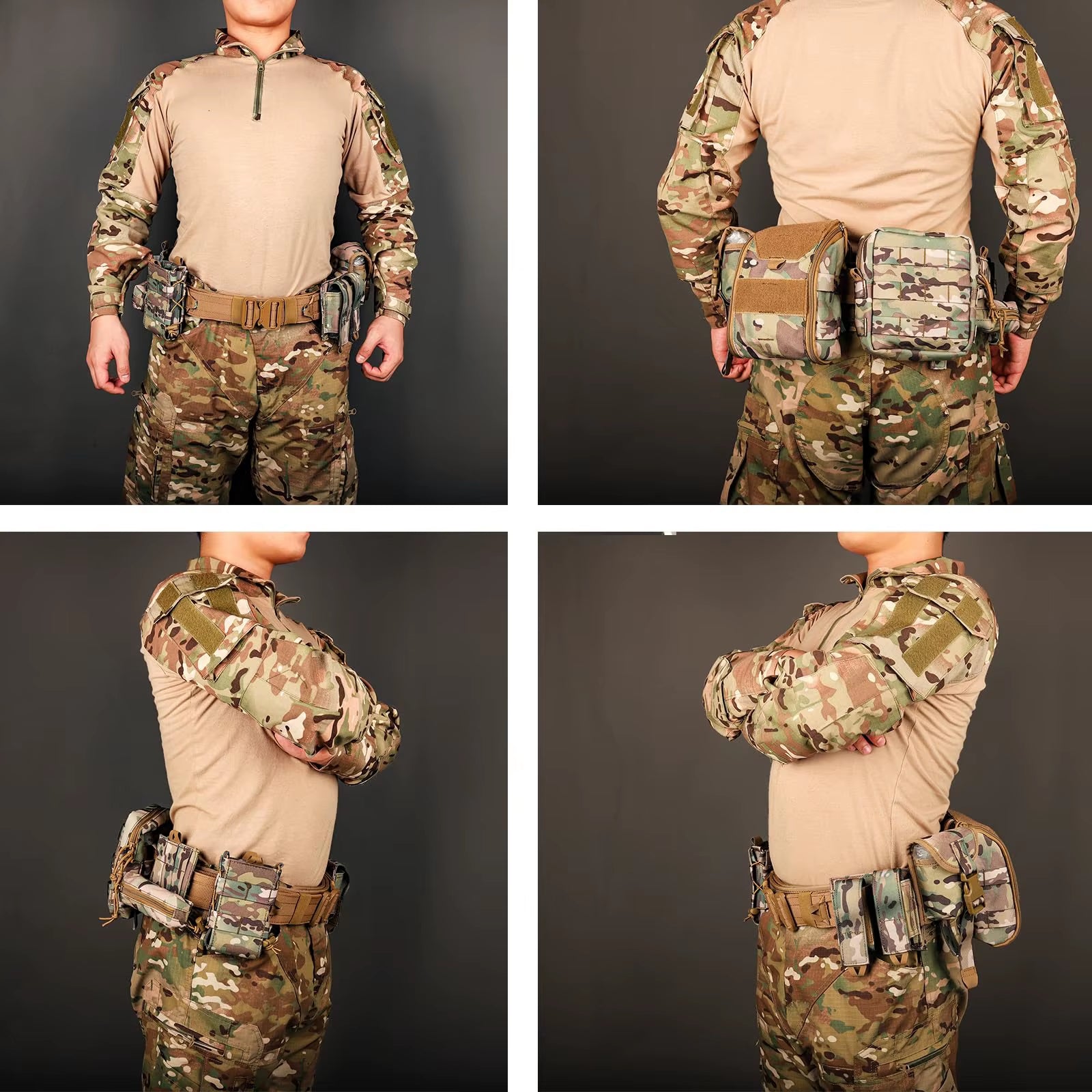 8-In-1 Hunting Tactical Battle Belt with Accessories Tactical Combat Belt Quick Release Rigger Belt Heavy Duty Belts 8 Pcs