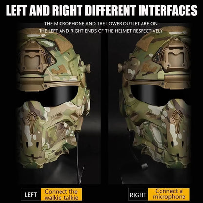 W-Ronin Assault Tactical Helmet and Tactical Mask Modular Design Built-In Headset Anti-Fog Fan Helmet Airsoft Hunting Equipment
