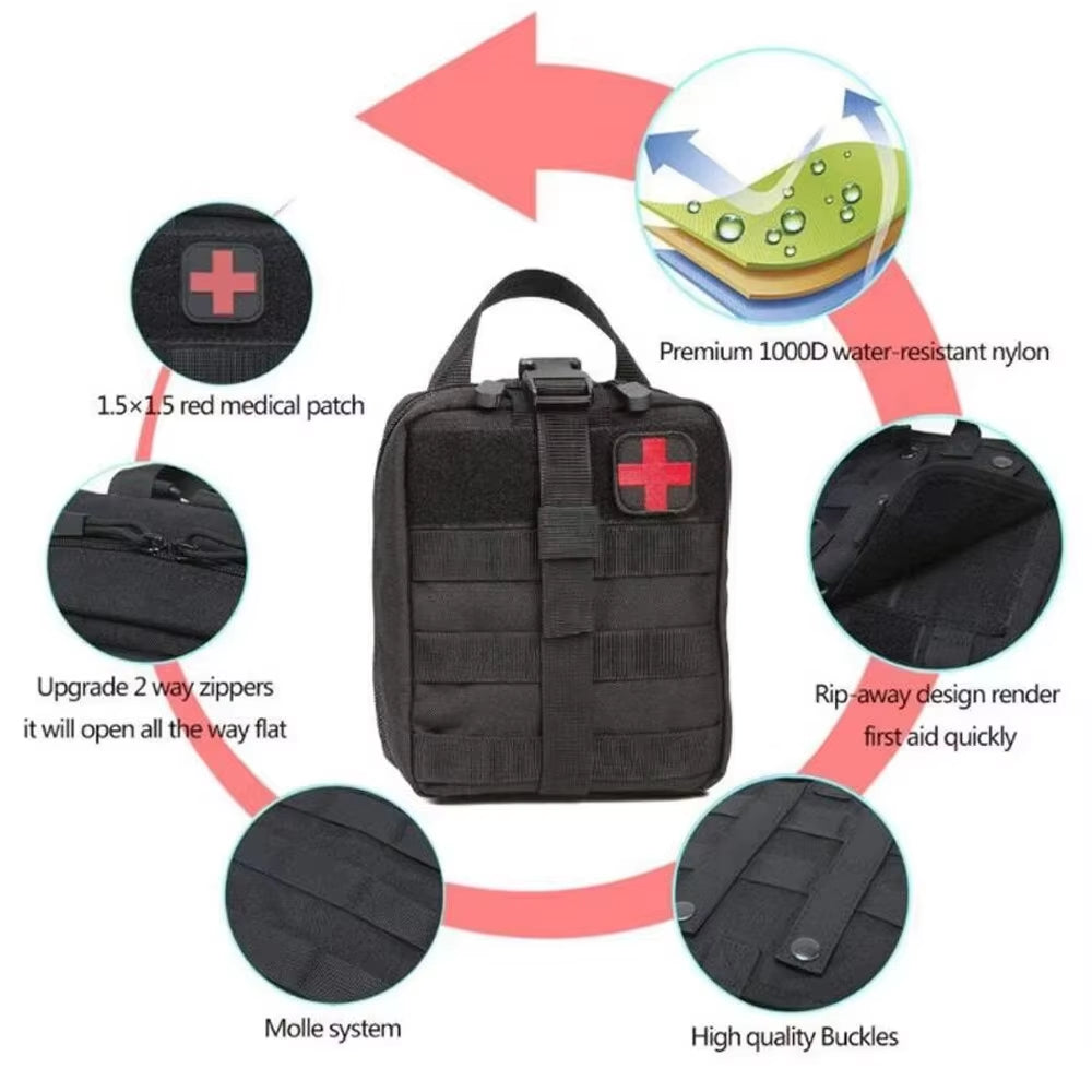 Survival First-Aid Kit Container Travel Oxford Waterproof Tactical Waist Pack Outdoor Climbing Camping Equipment Safe Bag
