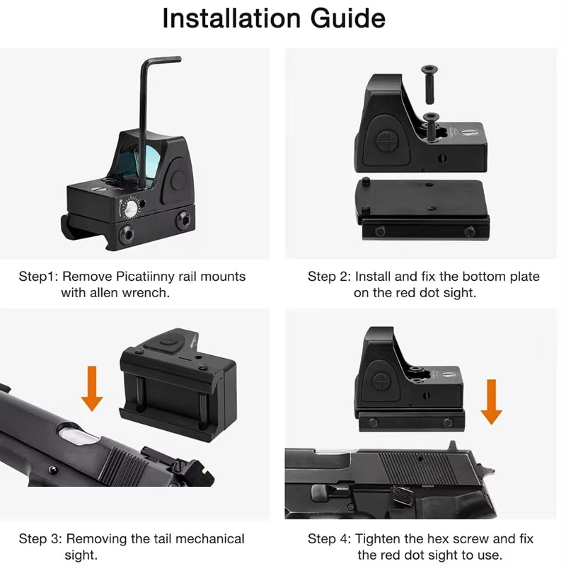 Mini MR Red Dot Sight Collimator Rifle Reflex Sight Scope Fit 20Mm Rail for Airsoft / Hunting Rifle