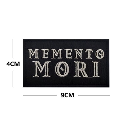 Memento Mori Warning Embroidered Patch Tactical Emblem Armband Skull Applique Skull and Bones Memorial Tactical Badge Armband