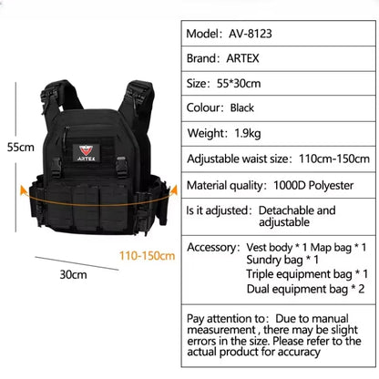 Ranger Green Plate Carrier Tactical Vest with Quick Release Security Molle Chaleco Tactico Bandolier Hunting Vest Tactical Gear
