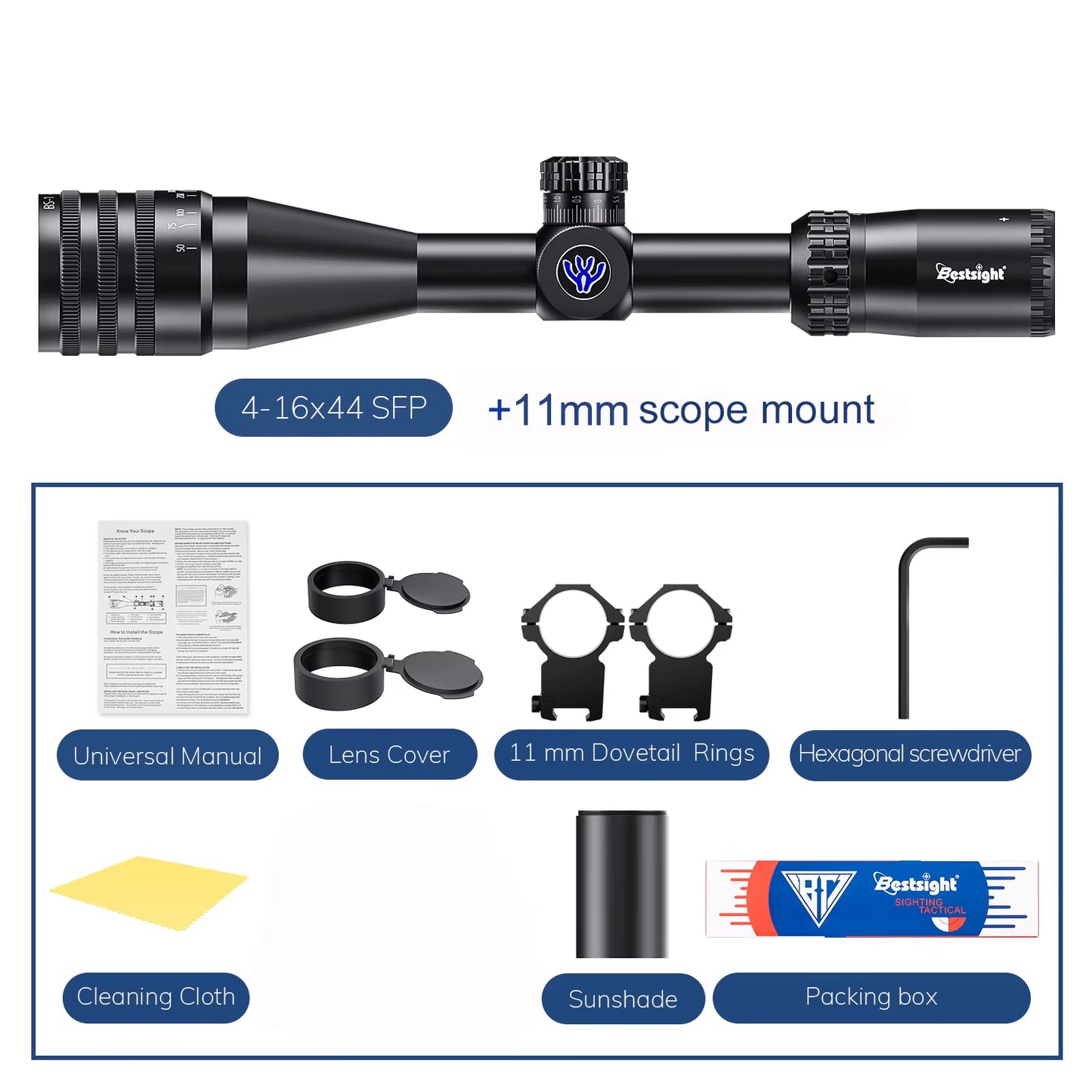 Tactical 4-16X44 AOE Riflescope Hunting Scopes Tactical Airsoft Luneta Para Rifle De Caça Red Green Illuminated Sight Sniper