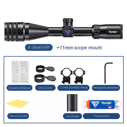 Tactical 4-16X44 AOE Riflescope Hunting Scopes Tactical Airsoft Luneta Para Rifle De Caça Red Green Illuminated Sight Sniper