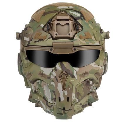 W-Ronin Assault Tactical Helmet and Tactical Mask Modular Design Built-In Headset Anti-Fog Fan Helmet Airsoft Hunting Equipment