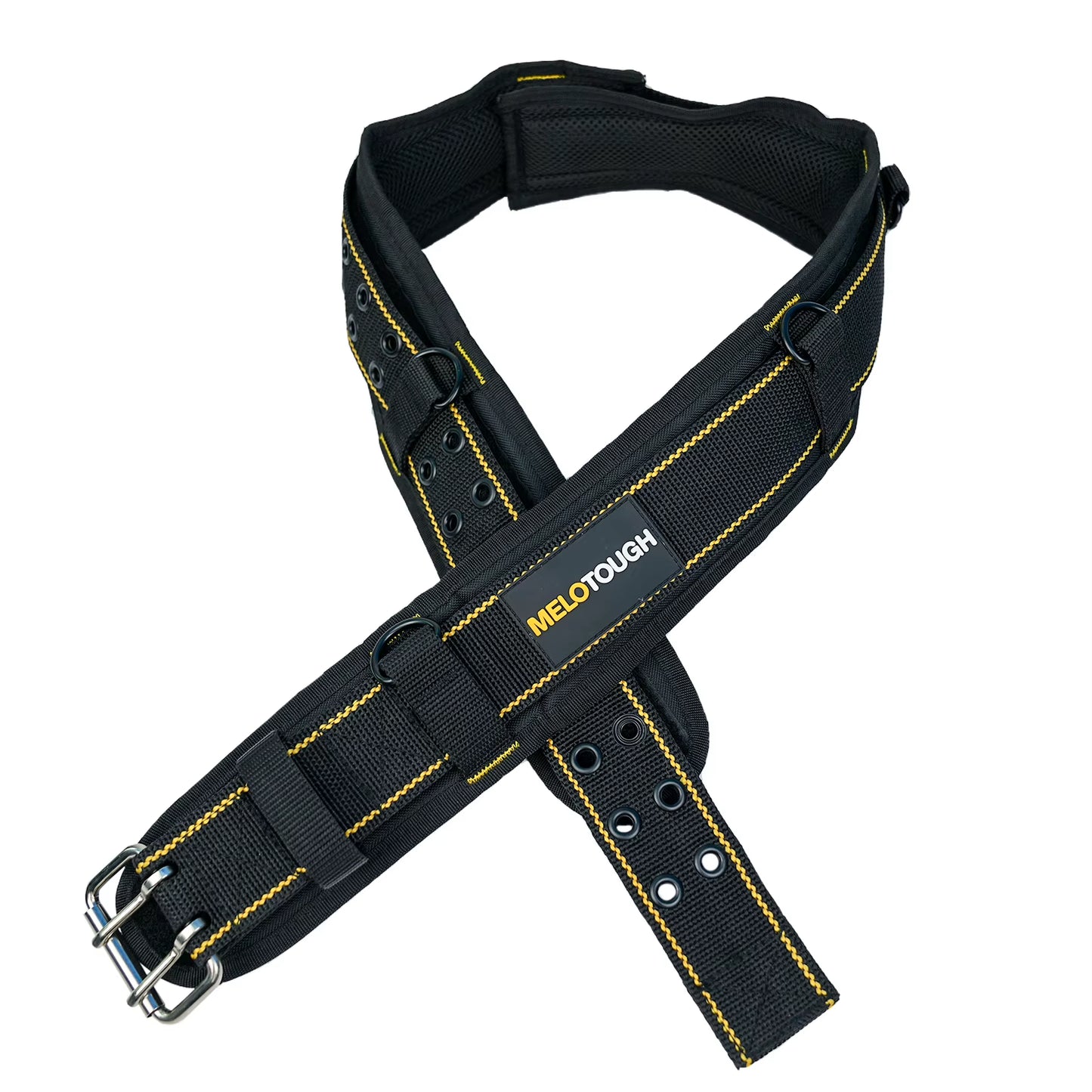 MELOTOUGH Padded Tool Belt with D Ring for Men Construction Strong Durable Double Metal Roller Buckle,Adjustable Waist