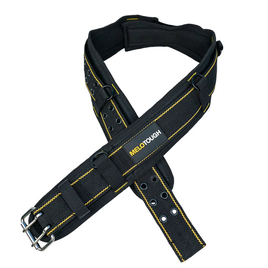 MELOTOUGH Padded Tool Belt with D Ring for Men Construction Strong Durable Double Metal Roller Buckle,Adjustable Waist