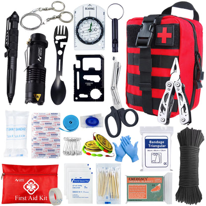 Survival First Aid Kit Survival Full Set Molle Outdoor Gear Emergency Kits Trauma Bag Camping Hiking IFAK Adventures Bag