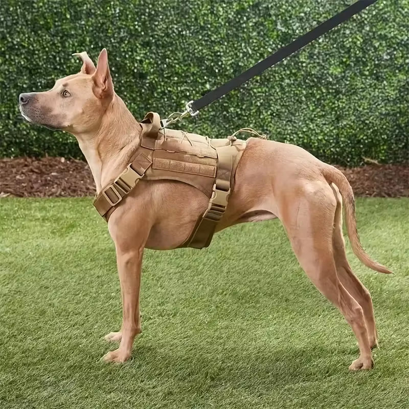 Tactical Camouflage Dog Vest Harness for Medium and Large Dogs，Easy Control and Comfortable for Hiking ，Training, and Outdoor